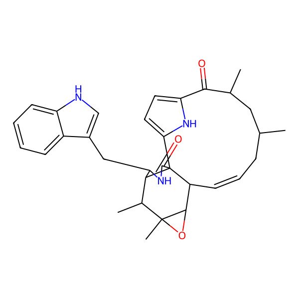 2D Structure of 5-(1H-indol-3-ylmethyl)-7,8,15,17-tetramethyl-9-oxa-4,22-diazapentacyclo[17.2.1.02,6.02,11.08,10]docosa-1(21),12,19-triene-3,18-dione