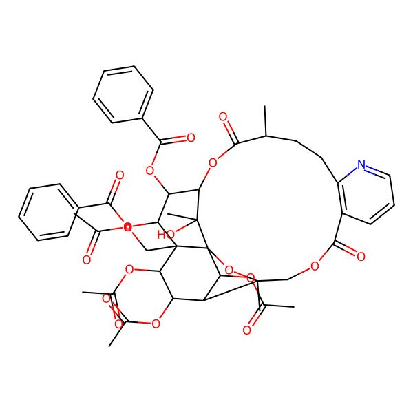 2D Structure of [22,23,25-Triacetyloxy-21-(acetyloxymethyl)-20-benzoyloxy-26-hydroxy-3,15,26-trimethyl-6,16-dioxo-2,5,17-trioxa-11-azapentacyclo[16.7.1.01,21.03,24.07,12]hexacosa-7(12),8,10-trien-19-yl] benzoate
