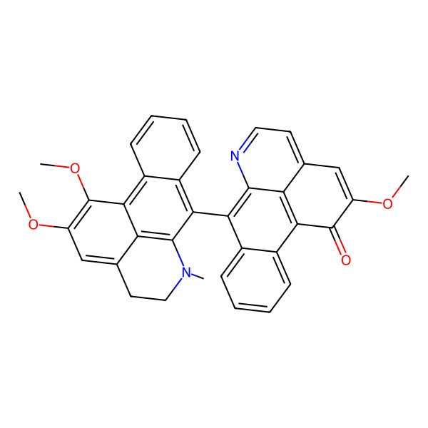 2D Structure of 8-(15,16-Dimethoxy-10-methyl-10-azatetracyclo[7.7.1.02,7.013,17]heptadeca-1(17),2,4,6,8,13,15-heptaen-8-yl)-15-methoxy-10-azatetracyclo[7.7.1.02,7.013,17]heptadeca-1(17),2,4,6,8,10,12,14-octaen-16-one