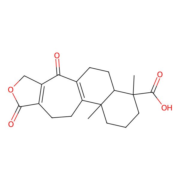 2D Structure of (2S,6S,7R)-2,6-dimethyl-11,15-dioxo-14-oxatetracyclo[8.8.0.02,7.012,16]octadeca-1(10),12(16)-diene-6-carboxylic acid
