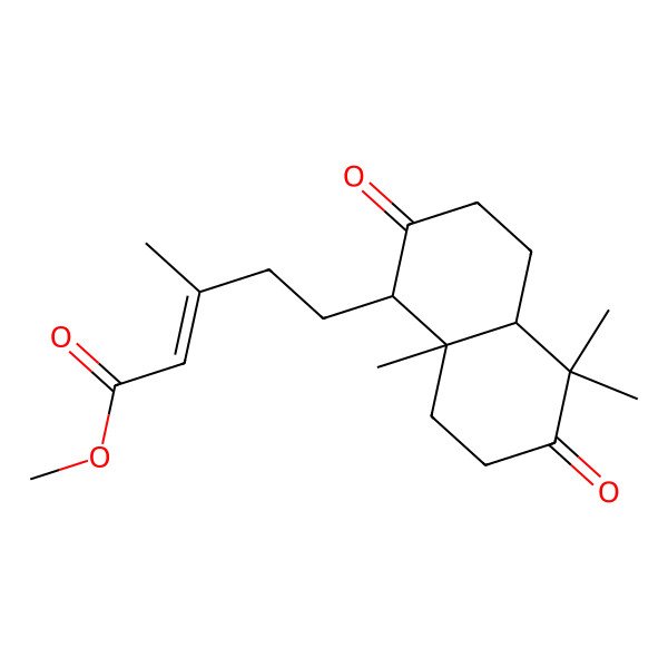 2D Structure of methyl (Z)-5-[(1S,4aS,8aR)-5,5,8a-trimethyl-2,6-dioxo-1,3,4,4a,7,8-hexahydronaphthalen-1-yl]-3-methylpent-2-enoate