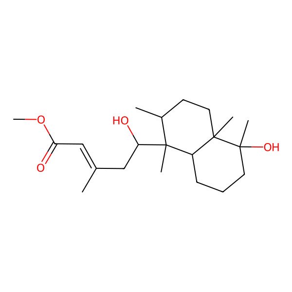 2D Structure of methyl 5-hydroxy-5-(5-hydroxy-1,2,4a,5-tetramethyl-3,4,6,7,8,8a-hexahydro-2H-naphthalen-1-yl)-3-methylpent-2-enoate 2D Structure of methyl 5-hydroxy-5-(5-hydroxy-1,2,4a,5-tetramethyl-3,4,6,7,8,8a-hexahydro-2H-naphthalen-1-yl)-3-methylpent-2-enoate