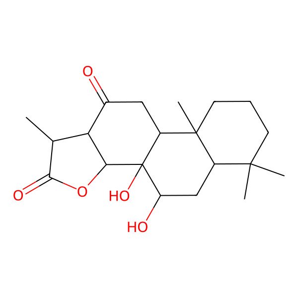 2D Structure of 3b,4-dihydroxy-1,6,6,9a-tetramethyl-3a,4,5,5a,7,8,9,9b,10,11a-decahydro-1H-naphtho[1,2-g][1]benzofuran-2,11-dione