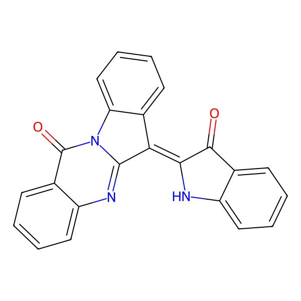 2D Structure of (6E)-6-(3-oxo-1H-indol-2-ylidene)indolo[2,1-b]quinazolin-12-one