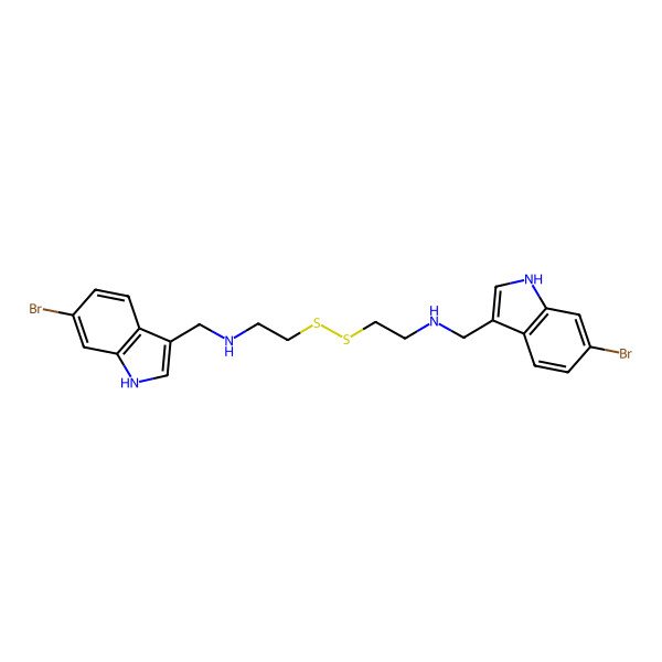 2D Structure of N-[(6-bromo-1H-indol-3-yl)methyl]-2-[2-[(6-bromo-1H-indol-3-yl)methylamino]ethyldisulfanyl]ethanamine