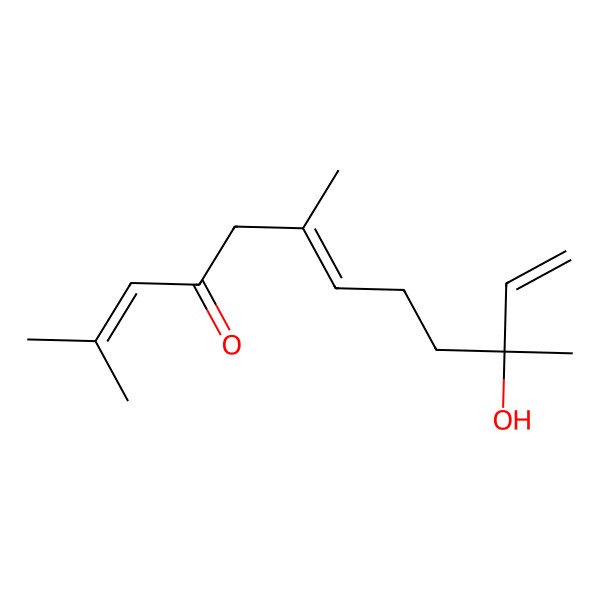 2D Structure of (6E,10R)-10-hydroxy-2,6,10-trimethyldodeca-2,6,11-trien-4-one