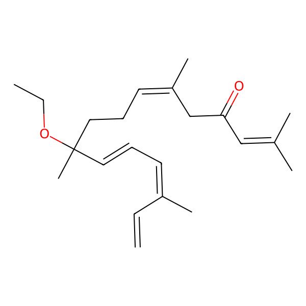 2D Structure of (6E,10R,11E,13Z)-10-ethoxy-2,6,10,14-tetramethylhexadeca-2,6,11,13,15-pentaen-4-one