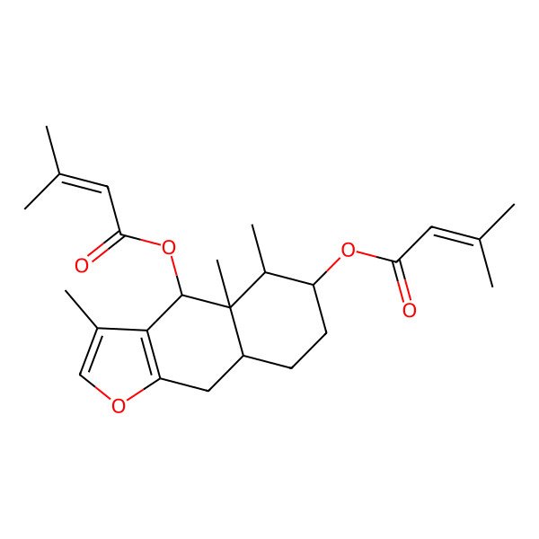 2D Structure of [3,4a,5-trimethyl-4-(3-methylbut-2-enoyloxy)-5,6,7,8,8a,9-hexahydro-4H-benzo[f][1]benzofuran-6-yl] 3-methylbut-2-enoate