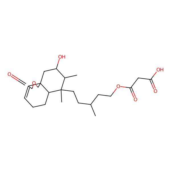 2D Structure of 3-[5-(9-hydroxy-7,8-dimethyl-3-oxo-5,6,6a,8,9,10-hexahydro-1H-benzo[d][2]benzofuran-7-yl)-3-methylpentoxy]-3-oxopropanoic acid