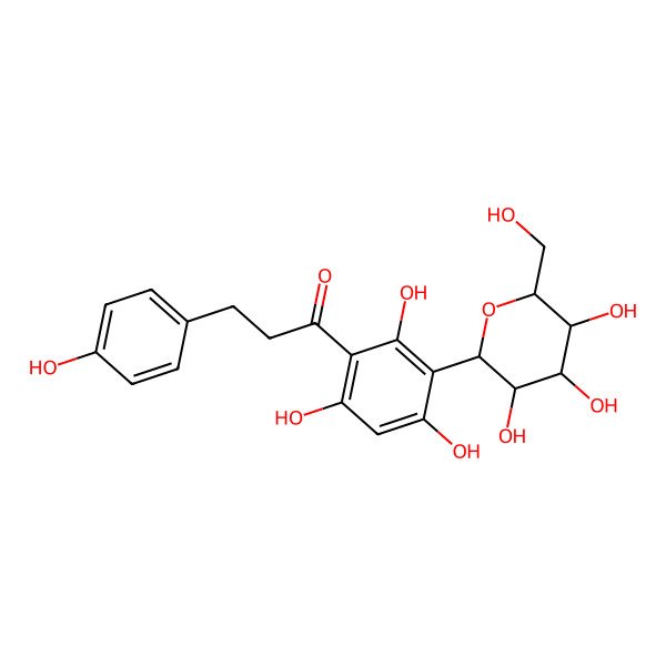 2D Structure of 3-(4-hydroxyphenyl)-1-[2,4,6-trihydroxy-3-[(2R,3S,4S,5R,6S)-3,4,5-trihydroxy-6-(hydroxymethyl)oxan-2-yl]phenyl]propan-1-one