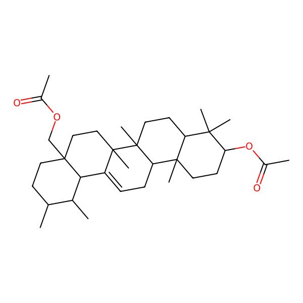 2D Structure of [(1S,2R,4aR,6aS,6aS,6bR,8aS,10R,12aS,14bR)-10-acetyloxy-1,2,6a,6b,9,9,12a-heptamethyl-2,3,4,5,6,6a,7,8,8a,10,11,12,13,14b-tetradecahydro-1H-picen-4a-yl]methyl acetate