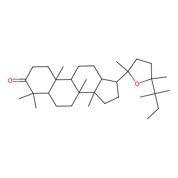 2D Structure of 17-[2,5-Dimethyl-5-(2-methylbutan-2-yl)oxolan-2-yl]-4,4,8,10,14-pentamethyl-1,2,5,6,7,9,11,12,13,15,16,17-dodecahydrocyclopenta[a]phenanthren-3-one