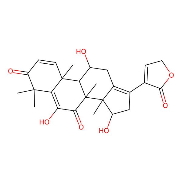 2D Structure of (8R,9R,10R,11S,14R,15R)-6,11,15-trihydroxy-4,4,8,10,14-pentamethyl-17-(5-oxo-2H-furan-4-yl)-11,12,15,16-tetrahydro-9H-cyclopenta[a]phenanthrene-3,7-dione