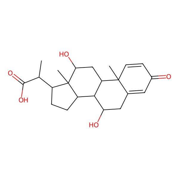 2D Structure of 2-(7,12-Dihydroxy-10,13-dimethyl-3-oxo-6,7,8,9,11,12,14,15,16,17-decahydrocyclopenta[a]phenanthren-17-yl)propanoic acid