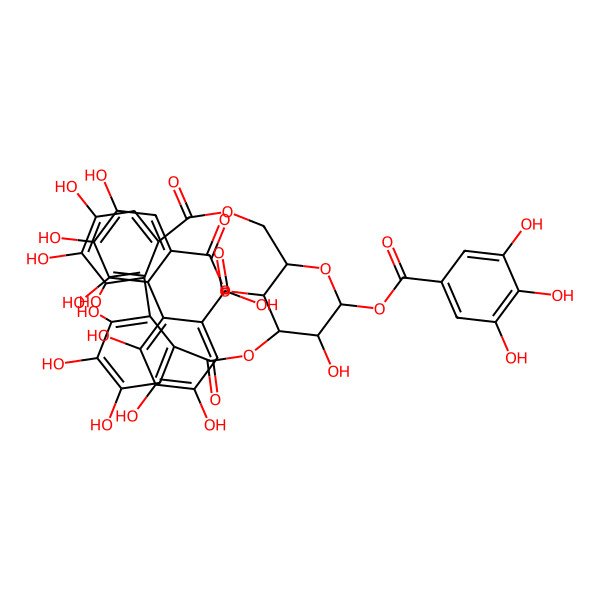2D Structure of 2-[6-[[6,7,8,11,12,13,22-Heptahydroxy-3,16-dioxo-21-(3,4,5-trihydroxybenzoyl)oxy-2,17,20-trioxatetracyclo[17.3.1.04,9.010,15]tricosa-4,6,8,10,12,14-hexaen-23-yl]oxycarbonyl]-2,3,4-trihydroxyphenyl]-3,4,5-trihydroxybenzoic acid