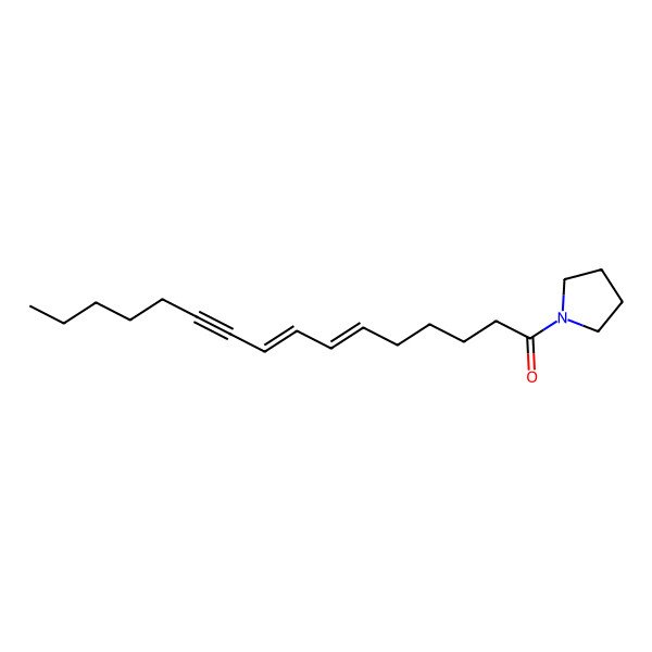2D Structure of (6E,8E)-1-pyrrolidin-1-ylhexadeca-6,8-dien-10-yn-1-one