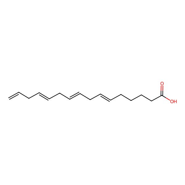 2D Structure of (6E,9E,12E)-hexadeca-6,9,12,15-tetraenoic acid