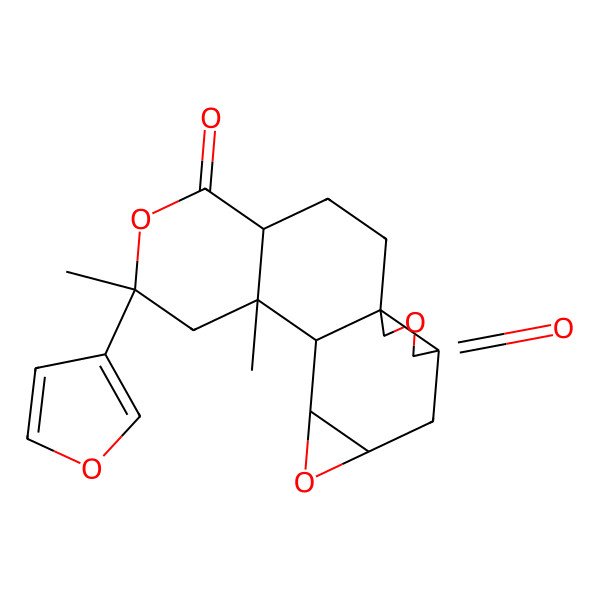 2D Structure of (1S,4S,7R,9R,10S,11R,13S,15R)-7-(furan-3-yl)-7,9-dimethyl-6,12,17-trioxapentacyclo[8.8.0.01,15.04,9.011,13]octadecane-5,16-dione