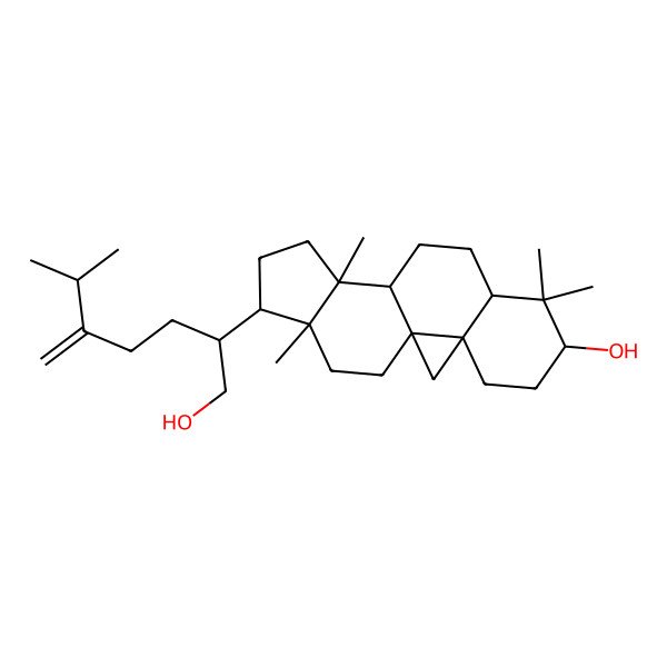 2D Structure of 15-(1-Hydroxy-6-methyl-5-methylideneheptan-2-yl)-7,7,12,16-tetramethylpentacyclo[9.7.0.01,3.03,8.012,16]octadecan-6-ol