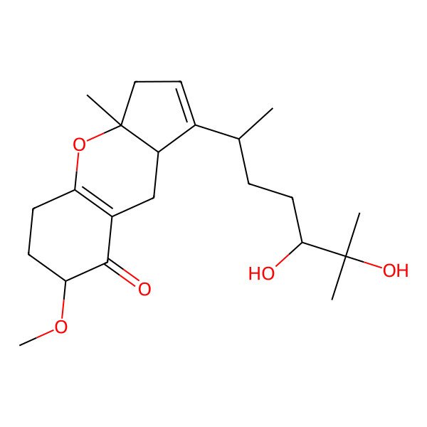 2D Structure of 3,3a,5,6,9,9a-Hexahydro-1-(1,5-dimethyl-4,5-dihydroxyhexyl)-3a-methyl-7-methoxycyclopenta[b][1]benzopyran-8(7H)-one