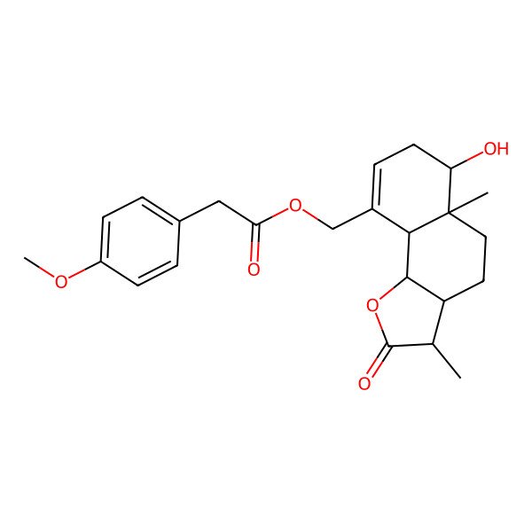 2D Structure of [(3S,3aS,5aR,6R,9aS,9bS)-6-hydroxy-3,5a-dimethyl-2-oxo-3,3a,4,5,6,7,9a,9b-octahydrobenzo[g][1]benzofuran-9-yl]methyl 2-(4-methoxyphenyl)acetate