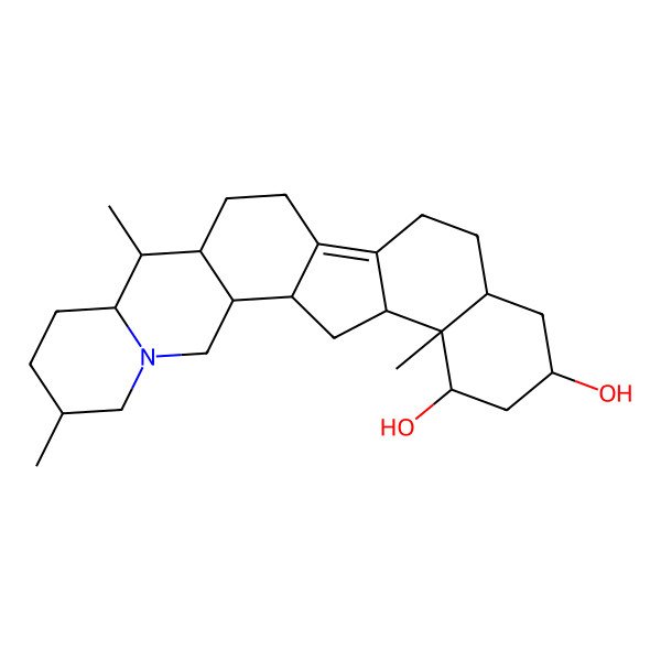 2D Structure of (1R,2S,6R,9S,10R,11R,18S,20R,22S,23S,24S)-6,10,23-trimethyl-4-azahexacyclo[12.11.0.02,11.04,9.015,24.018,23]pentacos-14-ene-20,22-diol
