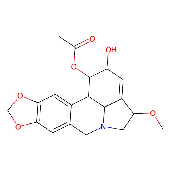 2D Structure of (17-Hydroxy-14-methoxy-5,7-dioxa-12-azapentacyclo[10.6.1.02,10.04,8.015,19]nonadeca-2,4(8),9,15-tetraen-18-yl) acetate