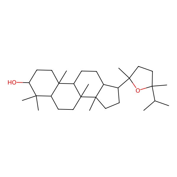 2D Structure of (3S,5R,8R,9S,10R,13R,14R,17S)-17-[(2S,5R)-2,5-dimethyl-5-propan-2-yloxolan-2-yl]-4,4,8,10,14-pentamethyl-2,3,5,6,7,9,11,12,13,15,16,17-dodecahydro-1H-cyclopenta[a]phenanthren-3-ol