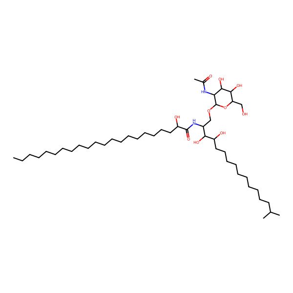 2D Structure of N-[1-[3-acetamido-4,5-dihydroxy-6-(hydroxymethyl)oxan-2-yl]oxy-3,4-dihydroxy-15-methylhexadecan-2-yl]-2-hydroxydocosanamide