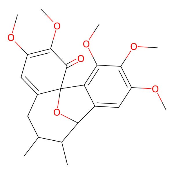 2D Structure of 3,4,13,14,15-Pentamethoxy-8,9-dimethyl-17-oxatetracyclo[8.6.1.01,6.011,16]heptadeca-3,5,11,13,15-pentaen-2-one