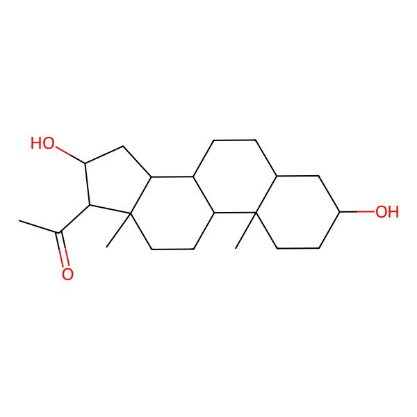 2D Structure of 1-[(3S,10S,13S,16S)-3,16-dihydroxy-10,13-dimethyl-2,3,4,5,6,7,8,9,11,12,14,15,16,17-tetradecahydro-1H-cyclopenta[a]phenanthren-17-yl]ethanone