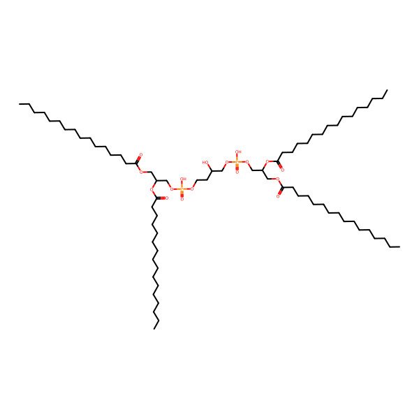 2D Structure of [3-[[4-[2,3-Di(hexadecanoyloxy)propoxy-hydroxyphosphoryl]oxy-3-hydroxybutoxy]-hydroxyphosphoryl]oxy-2-hexadecanoyloxypropyl] hexadecanoate