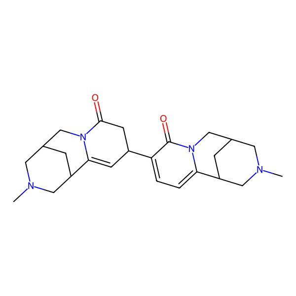 2D Structure of (1S,9R)-11-methyl-5-[(1S,4R,9R)-11-methyl-6-oxo-7,11-diazatricyclo[7.3.1.02,7]tridec-2-en-4-yl]-7,11-diazatricyclo[7.3.1.02,7]trideca-2,4-dien-6-one