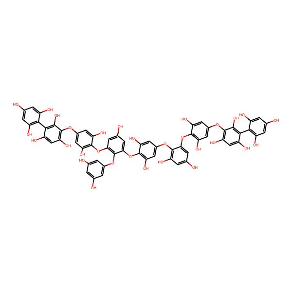 2D Structure of 2-[4-[2-[4-[2-(3,5-Dihydroxyphenoxy)-3-[2,6-dihydroxy-4-[2,4,6-trihydroxy-3-(2,4,6-trihydroxyphenyl)phenoxy]phenoxy]-5-hydroxyphenoxy]-3,5-dihydroxyphenoxy]-3,5-dihydroxyphenoxy]-3,5-dihydroxyphenoxy]-4-(2,4,6-trihydroxyphenyl)benzene-1,3,5-triol