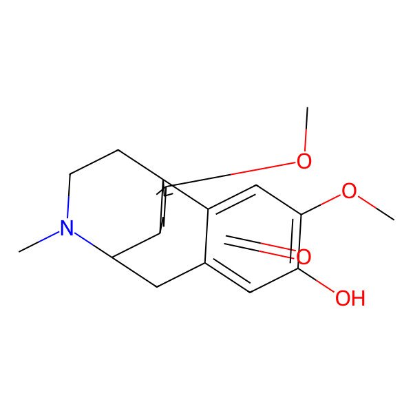 2D Structure of (1S,9R,10S)-5-hydroxy-4,13-dimethoxy-17-methyl-17-azatetracyclo[7.5.3.01,10.02,7]heptadeca-2,4,6,13-tetraen-12-one