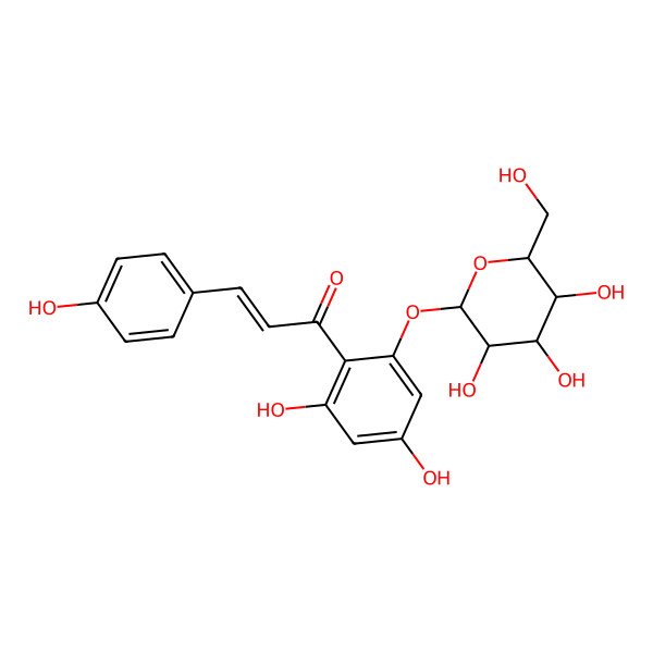 2D Structure of 1-[2,4-Dihydroxy-6-[3,4,5-trihydroxy-6-(hydroxymethyl)oxan-2-yl]oxyphenyl]-3-(4-hydroxyphenyl)prop-2-en-1-one