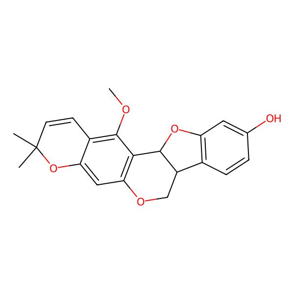 2D Structure of (2R,10R)-21-methoxy-17,17-dimethyl-3,12,16-trioxapentacyclo[11.8.0.02,10.04,9.015,20]henicosa-1(13),4(9),5,7,14,18,20-heptaen-6-ol