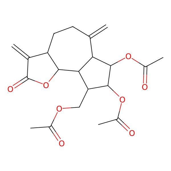 2D Structure of [(3aS,6aR,7R,8R,9R,9aR,9bR)-7,8-diacetyloxy-3,6-dimethylidene-2-oxo-4,5,6a,7,8,9,9a,9b-octahydro-3aH-azuleno[8,7-b]furan-9-yl]methyl acetate