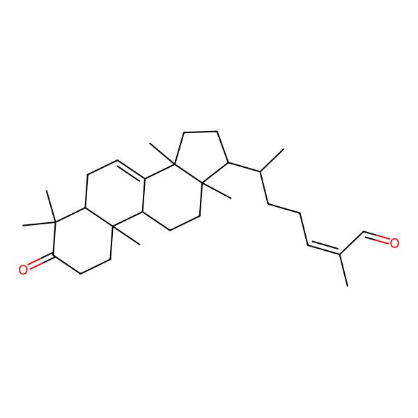 2D Structure of (Z,6S)-2-methyl-6-[(5R,9R,10R,13S,14S,17S)-4,4,10,13,14-pentamethyl-3-oxo-1,2,5,6,9,11,12,15,16,17-decahydrocyclopenta[a]phenanthren-17-yl]hept-2-enal