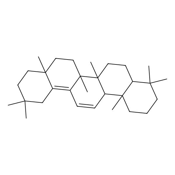 2D Structure of (4aS,6aR,6bS,8aR,14aR,14bS)-4,4,6a,6b,8a,11,11,14b-octamethyl-1,2,3,4a,5,6,7,8,9,10,12,14a-dodecahydropicene