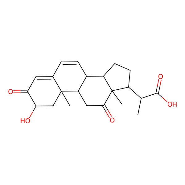 2D Structure of 2-(2-hydroxy-10,13-dimethyl-3,12-dioxo-2,8,9,11,14,15,16,17-octahydro-1H-cyclopenta[a]phenanthren-17-yl)propanoic acid