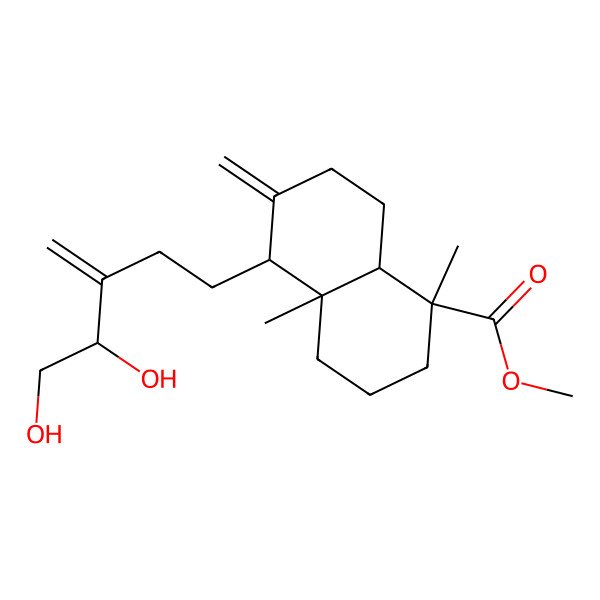 2D Structure of methyl (1S,4aR,5S,8aR)-5-[(4S)-4,5-dihydroxy-3-methylidenepentyl]-1,4a-dimethyl-6-methylidene-3,4,5,7,8,8a-hexahydro-2H-naphthalene-1-carboxylate