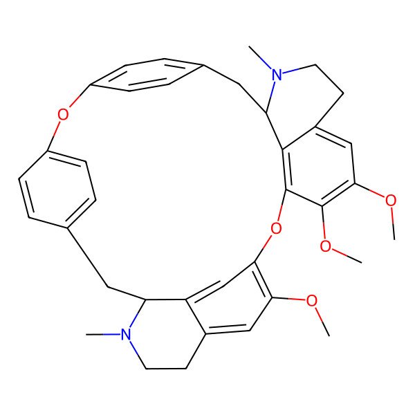 2D Structure of 19,20,24-Trimethoxy-14,29-dimethyl-7,22-dioxa-14,29-diazaheptacyclo[21.6.2.23,6.28,11.113,17.026,30.021,32]hexatriaconta-3(36),4,6(35),8(34),9,11(33),17,19,21(32),23,25,30-dodecaene