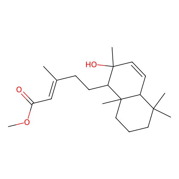 2D Structure of methyl (E)-5-[(1R,2R,4aR,8aS)-2-hydroxy-2,5,5,8a-tetramethyl-4a,6,7,8-tetrahydro-1H-naphthalen-1-yl]-3-methylpent-2-enoate