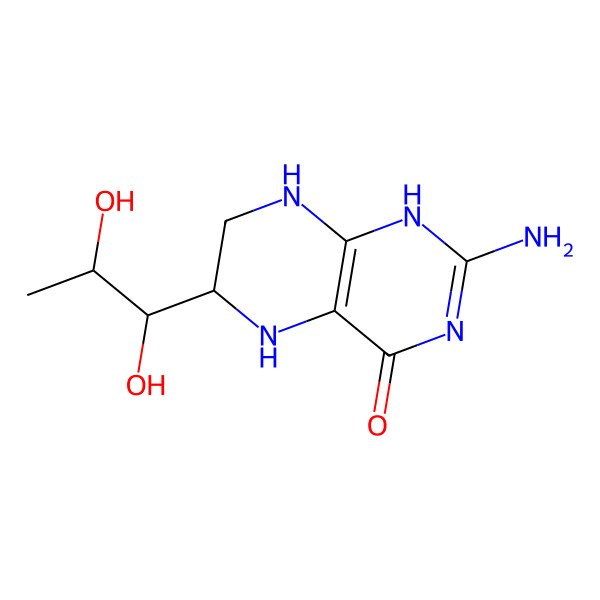 2D Structure of (6R)-2-amino-6-[(1R,2S)-1,2-dihydroxypropyl]-5,6,7,8-tetrahydro-1H-pteridin-4-one