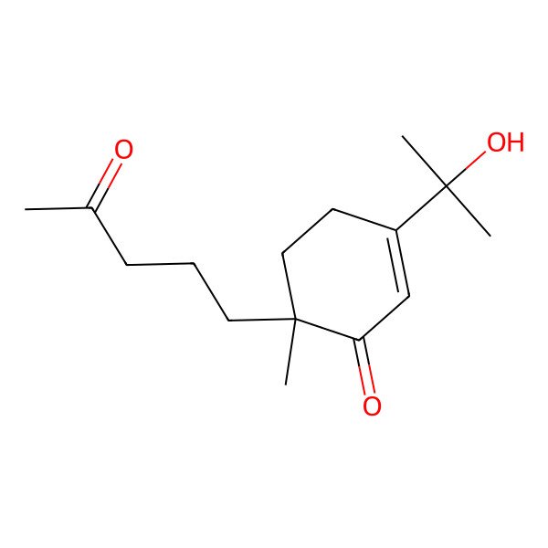 2D Structure of (6R)-3-(2-hydroxypropan-2-yl)-6-methyl-6-(4-oxopentyl)cyclohex-2-en-1-one