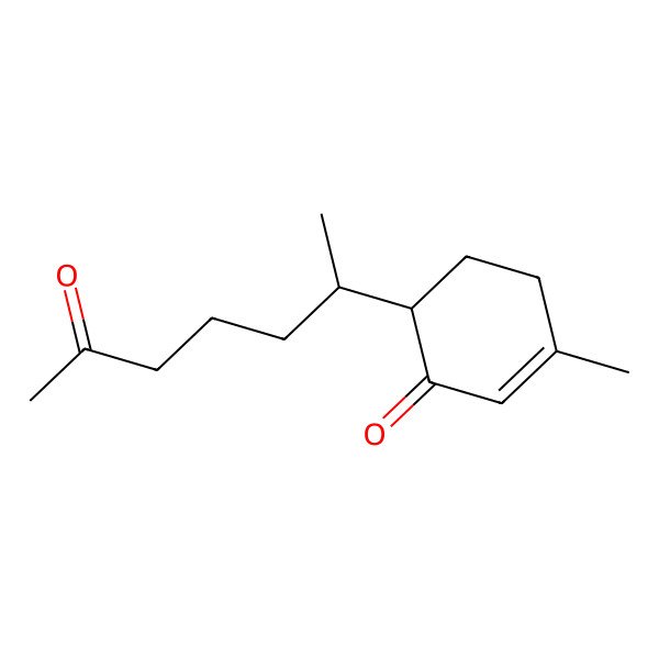 2D Structure of (6R)-3-methyl-6-[(2R)-6-oxoheptan-2-yl]cyclohex-2-en-1-one