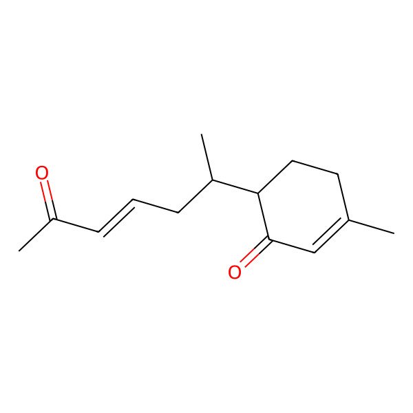 2D Structure of (6R)-3-methyl-6-[(E,2R)-6-oxohept-4-en-2-yl]cyclohex-2-en-1-one