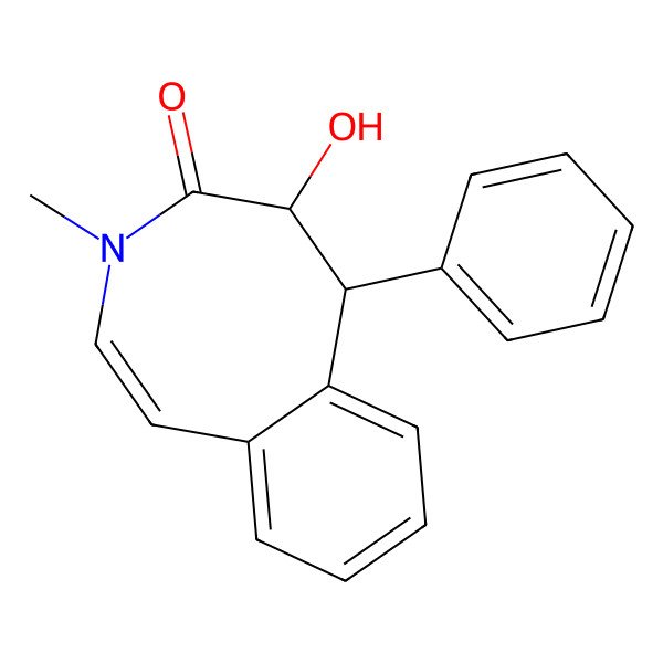 2D Structure of (6R)-5-hydroxy-3-methyl-6-phenyl-5,6-dihydro-3-benzazocin-4-one