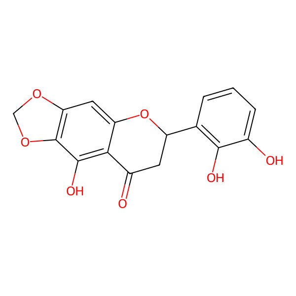 2D Structure of (6R)-6-(2,3-dihydroxyphenyl)-9-hydroxy-6,7-dihydro-[1,3]dioxolo[4,5-g]chromen-8-one